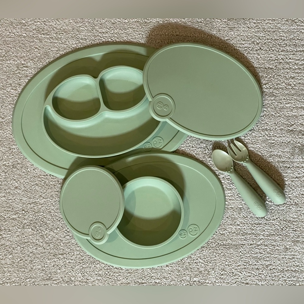 Ezpz Baby Silicone Feeding Set - Sage